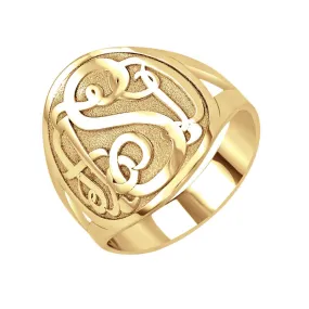 Classic Bordered Monogram Ring