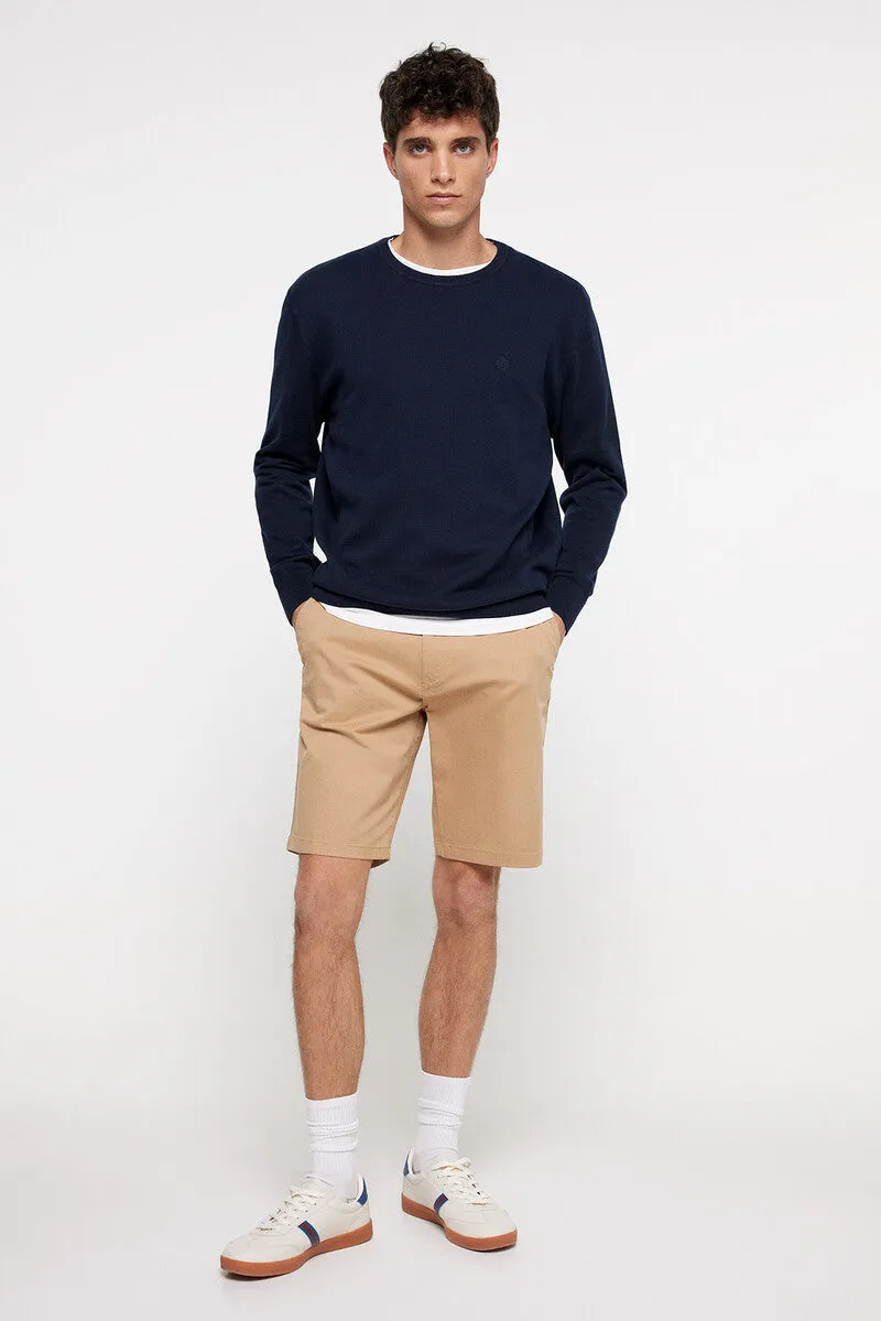 Coloured comfort fit Bermuda shorts - Beige