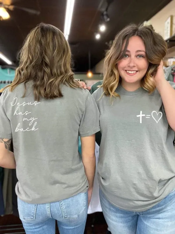 Curvy Jesus Has My Back Comfort Colors Tee (Online Exclusive)