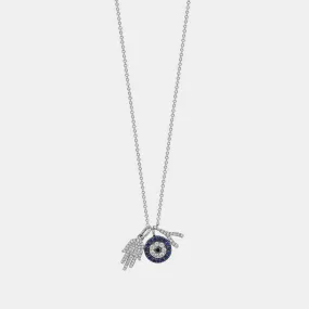 Diamond Evil Eye Charm Necklace