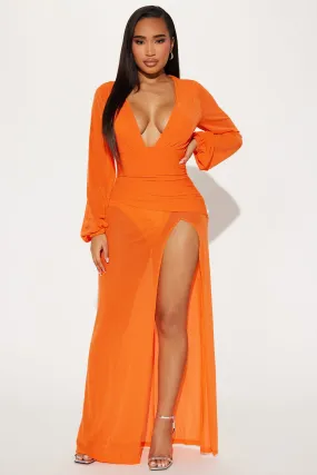 Diana Glitter Maxi Dress - Orange