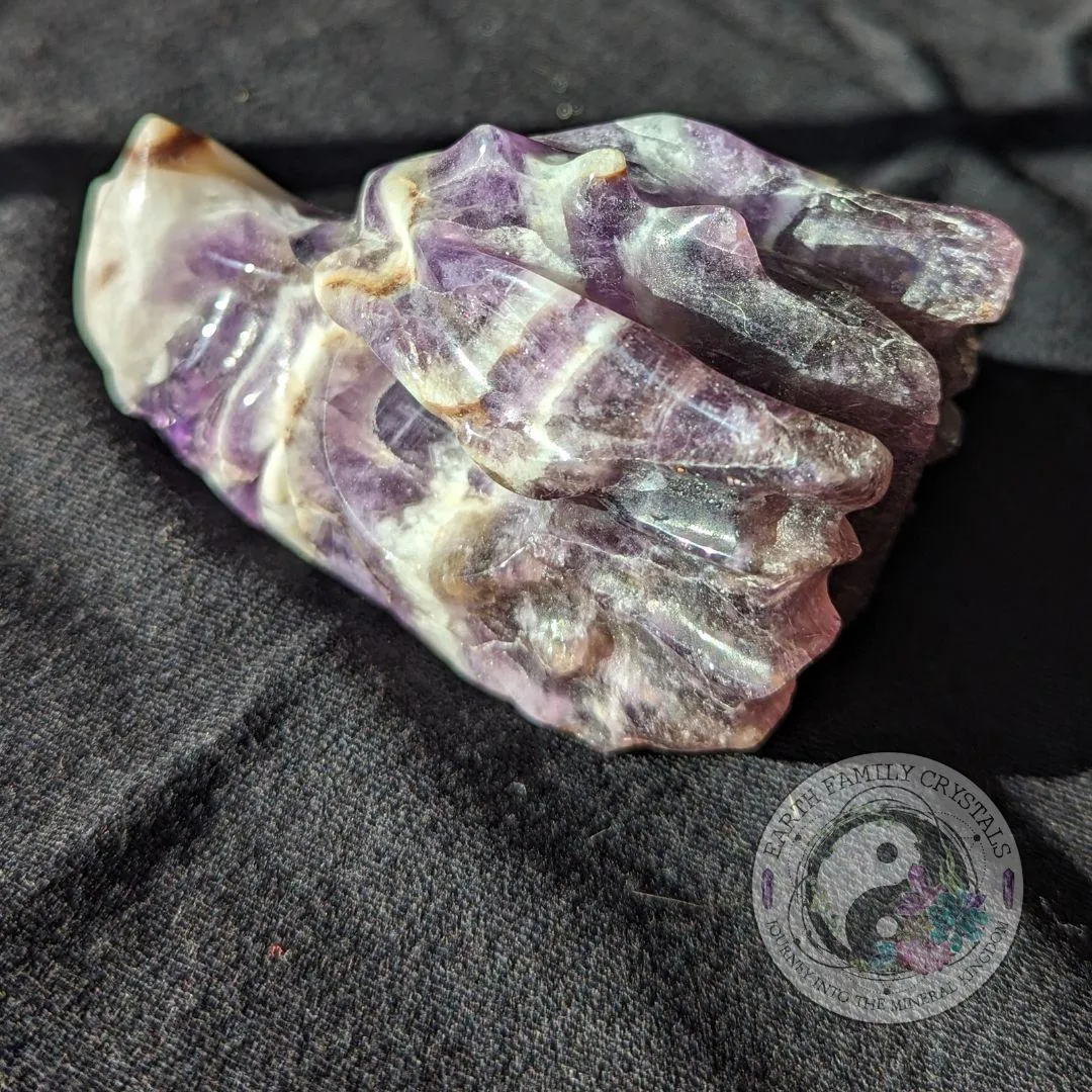 Dream Amethyst Dragon Head Carving ~ Chevron Amethyst ~ Dreamy Vibes