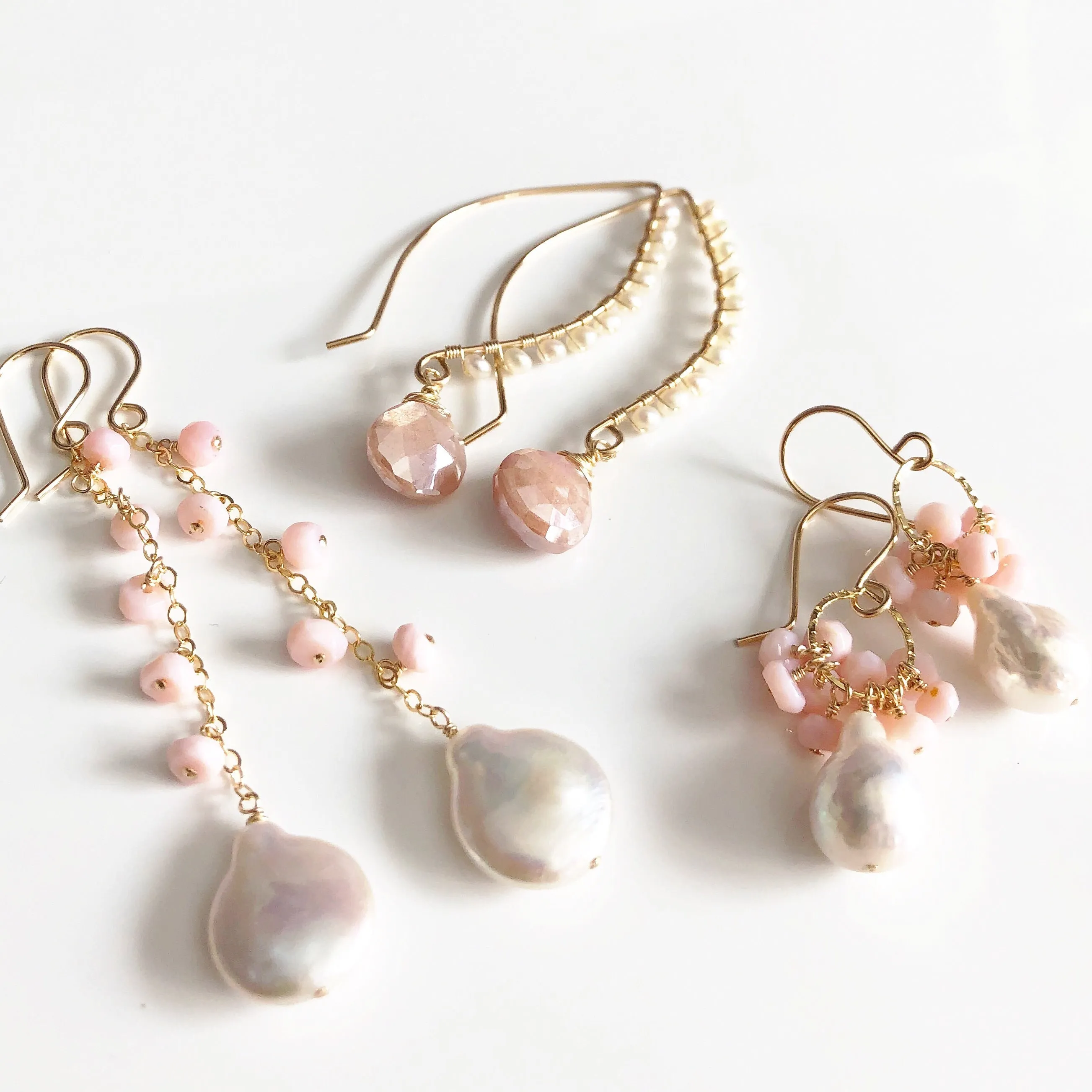 Earrings KIRA - pink opal (E556)