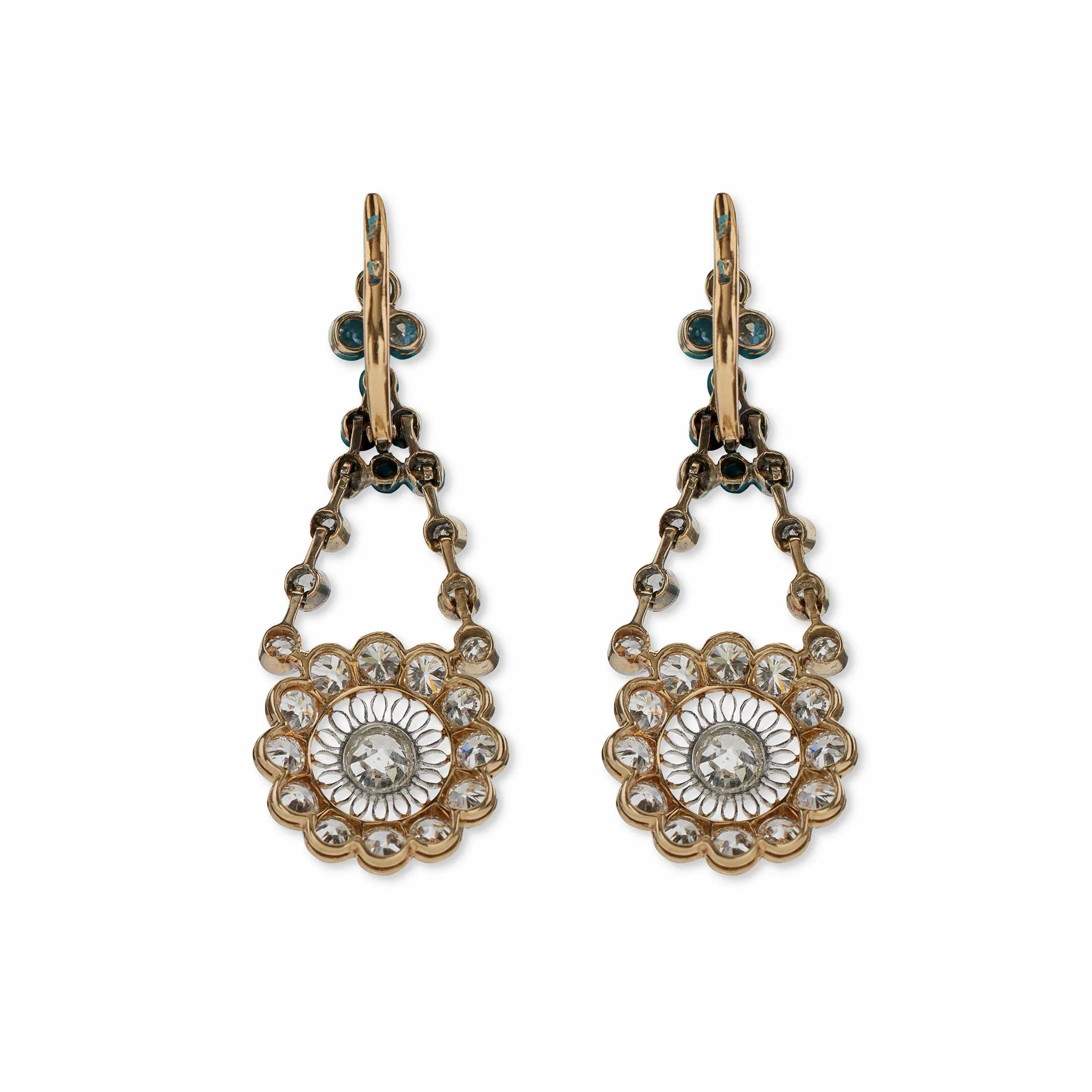 Edwardian Diamond Pendant Earrings