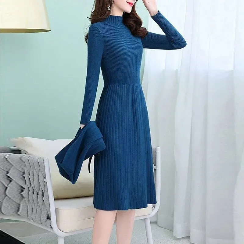 Elegant Bow Knitted Long Dress