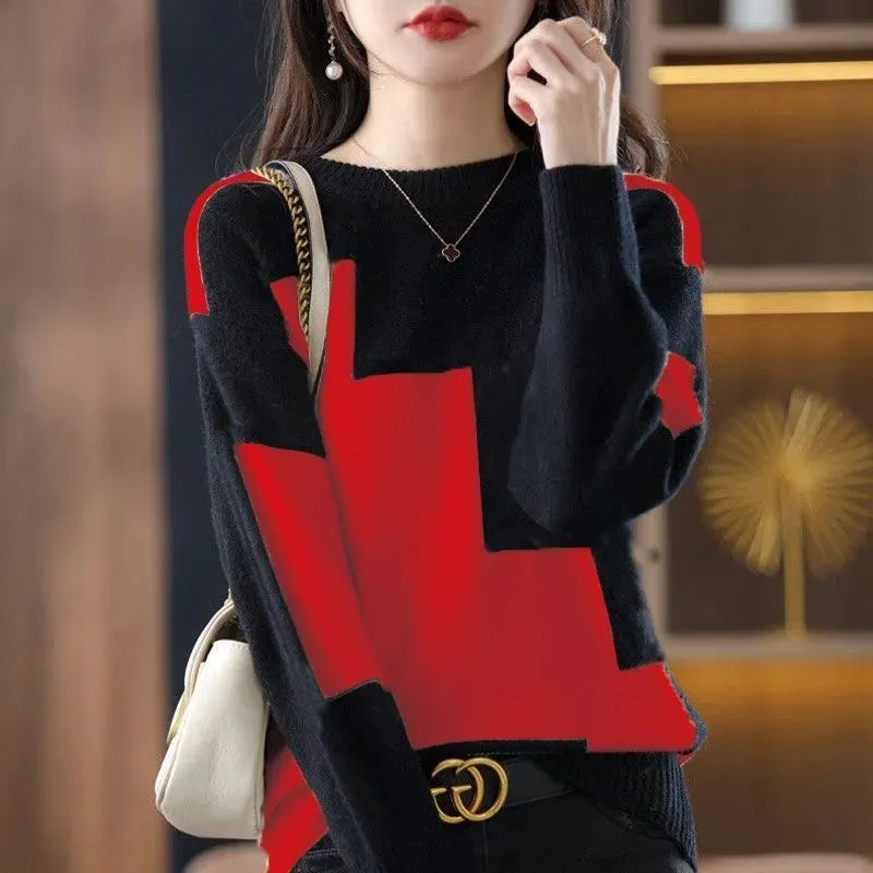 Elegant Round Neck Casual Sweater