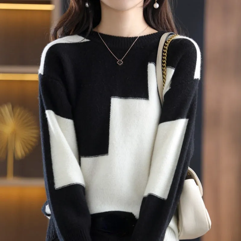 Elegant Round Neck Casual Sweater