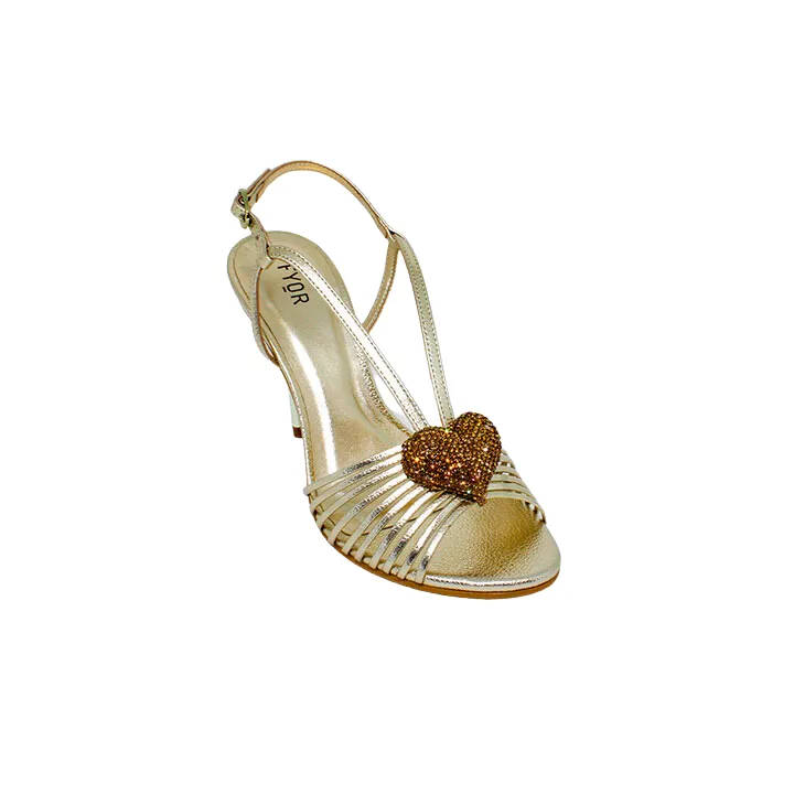 Embellished Brooch Heeled Sandal BWR 069