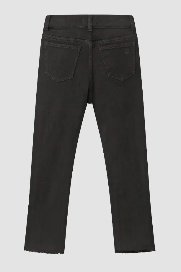 Emie Straight High Rise Jeans - Black Peached Raw