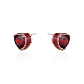 ENAMEL RED HEART EARRINGs