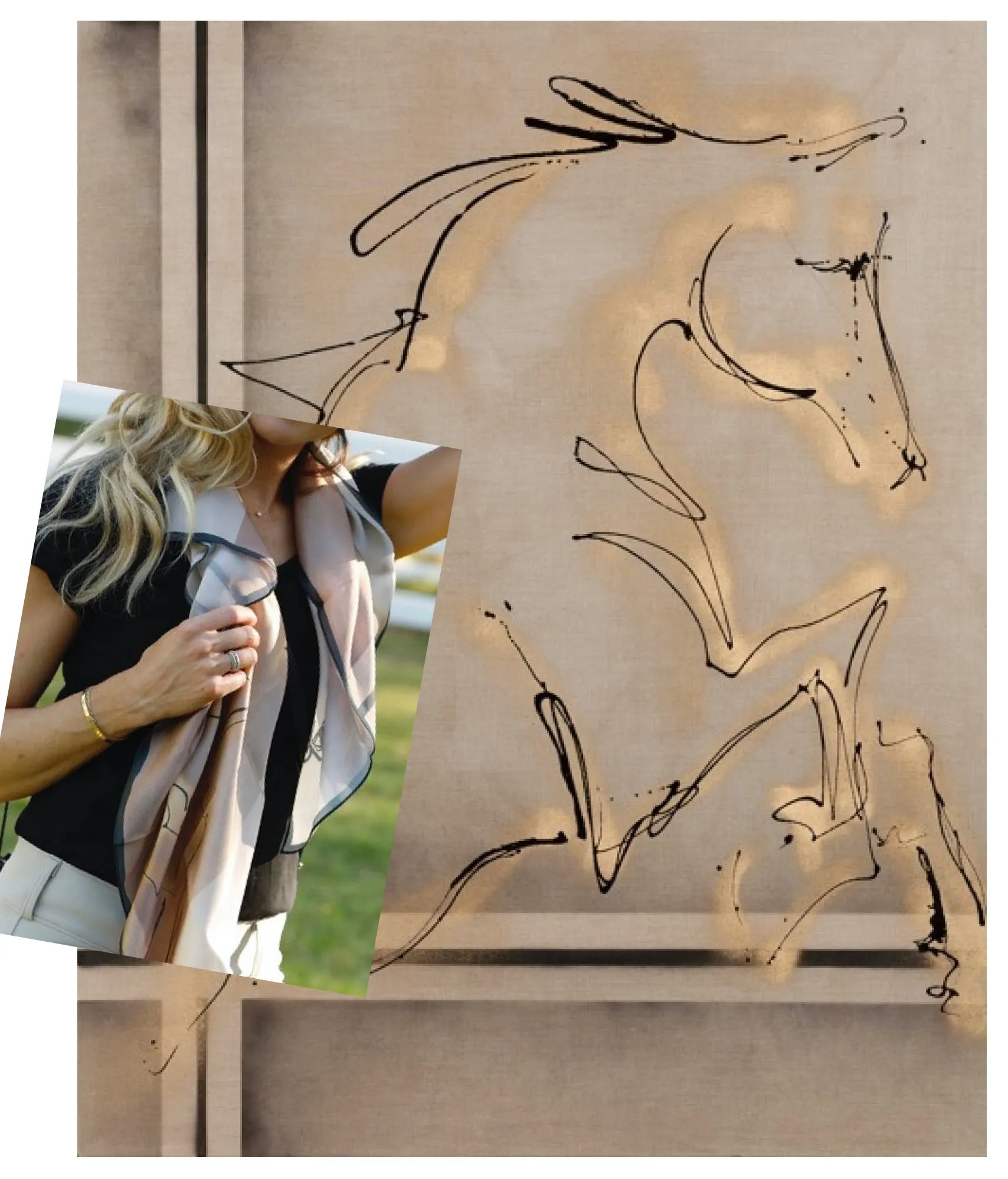 Equestrian Silk Scarf - Greeting