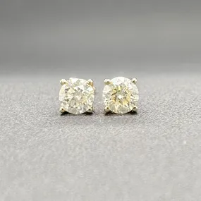 Estate 14K Y Gold 0.27ctw J-K/SI2 Diamond Stud Earrings