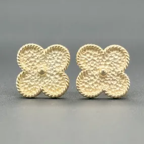 Estate 14K Y Gold Clover Earrings