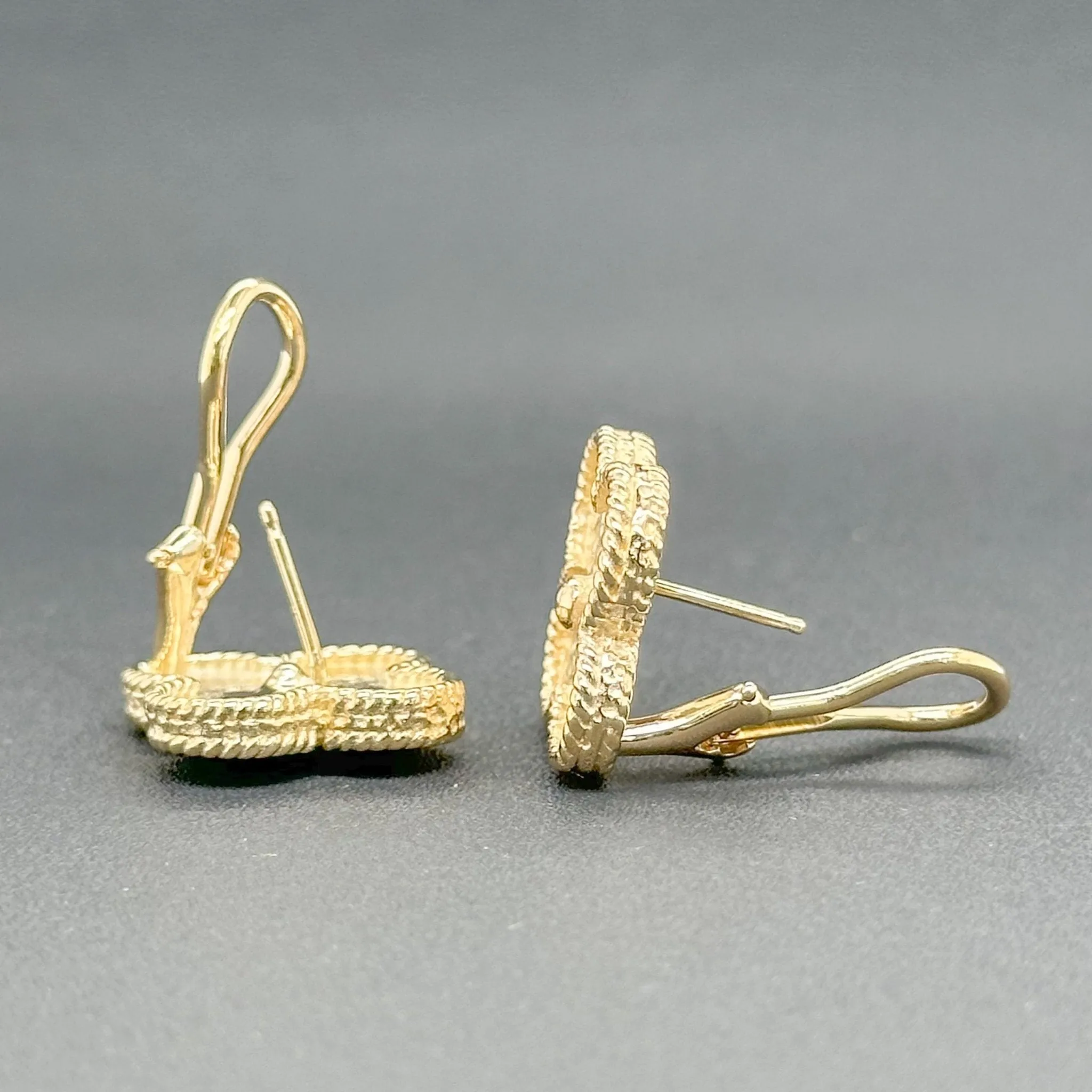 Estate 14K Y Gold Clover Earrings