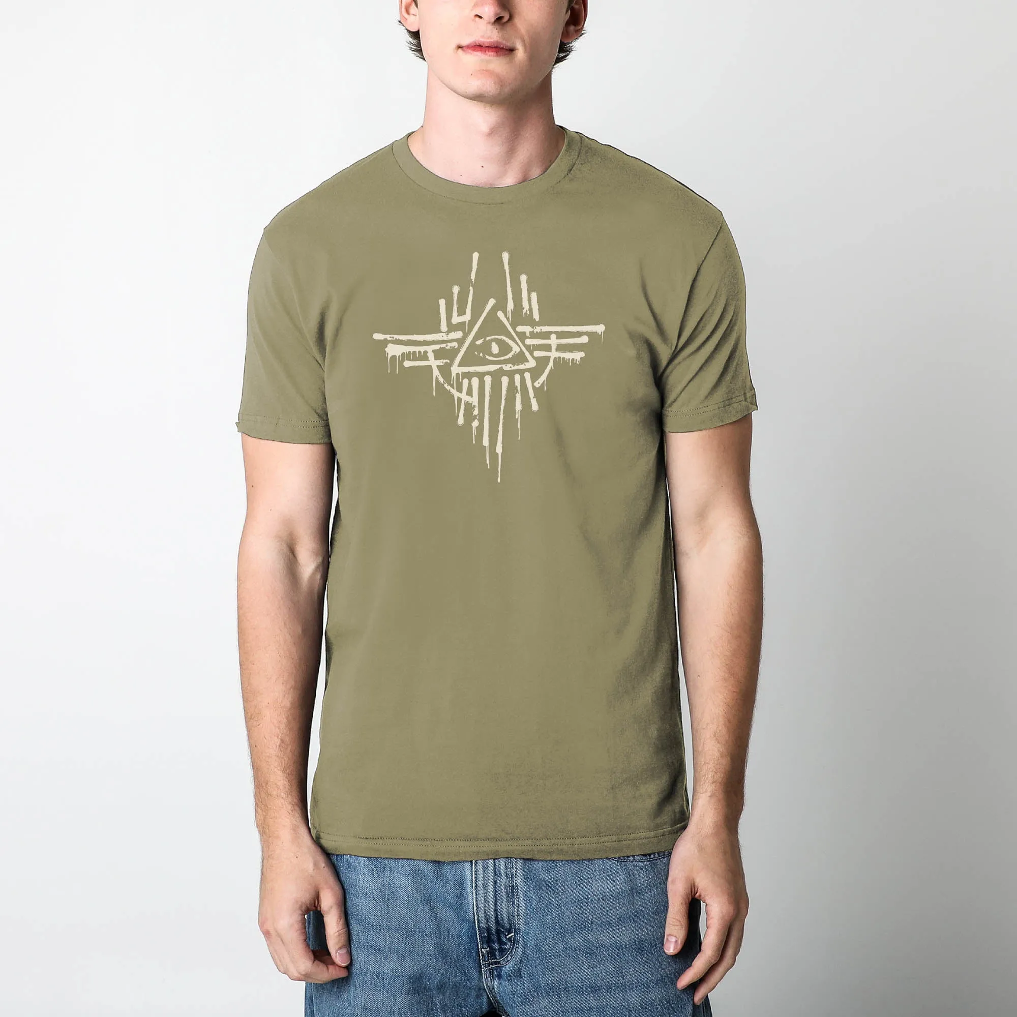 Eye & Spray Symbol Olive Tee