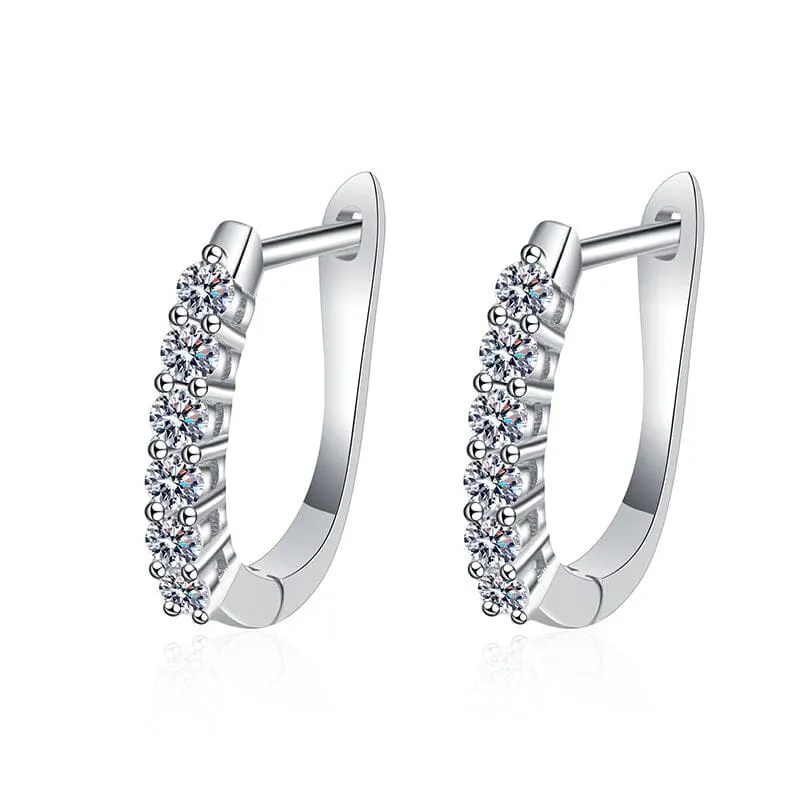 Fashionable Huggie Diamond Hoop Earrings - 925 Sterling Silver