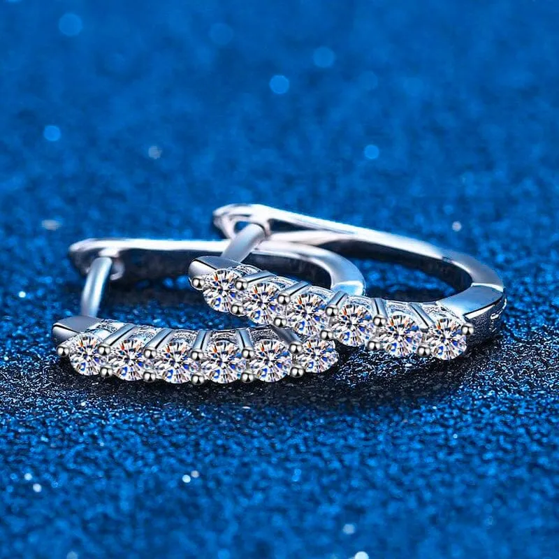 Fashionable Huggie Diamond Hoop Earrings - 925 Sterling Silver