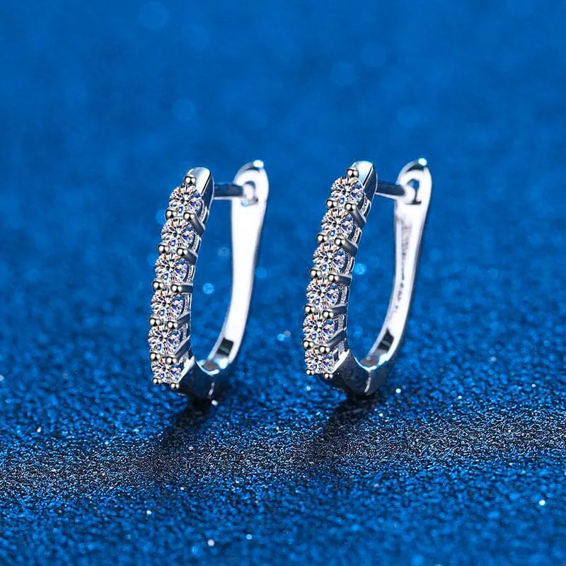 Fashionable Huggie Diamond Hoop Earrings - 925 Sterling Silver