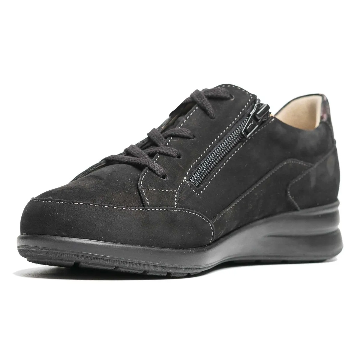 Finn Comfort Women's Prato Black/Bordo Nubuck