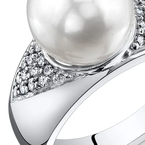 Freshwater Pearl Sterling Silver Ring Size 8