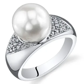 Freshwater Pearl Sterling Silver Ring Size 8