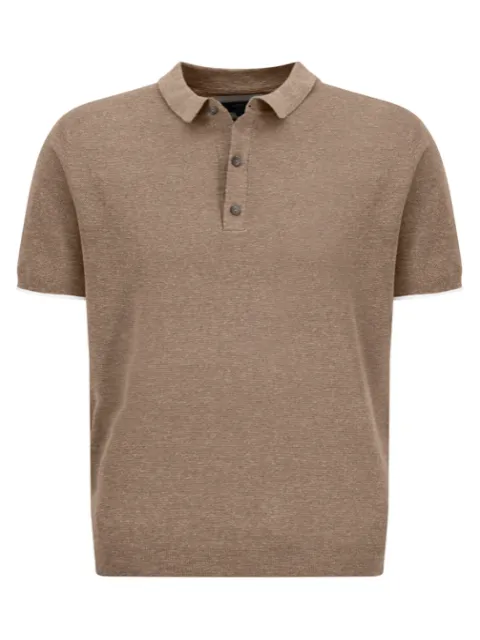 FYNCH HATTON Knitted Cotton/Linen Polo Shirt/Sand - SS23 SALE