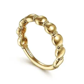 Gabriel & Co. Bujukan Stackable Round Station Ring in 14K Yellow Gold