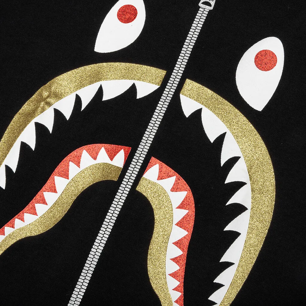 Glitter Shark Tee - Black