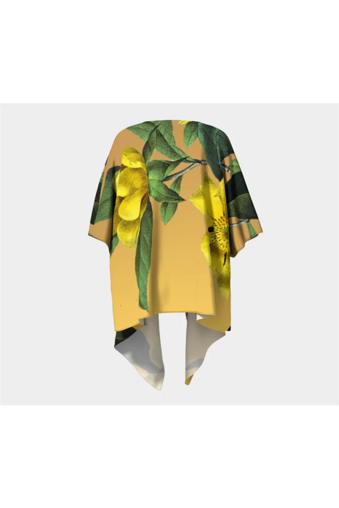 Golden Time Christmas Rose Draped Kimono