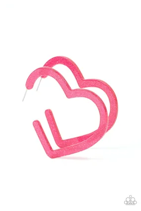 Heart-Throbbing Twinkle - Pink Paparazzi Earrings