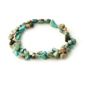 Hubei Turquoise 4x6-6x8mm Pebble - 15-16 Inch