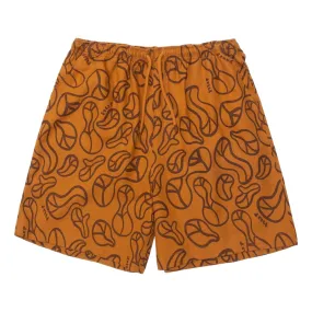 HUF WOMEN'S GROOVY WIDE SHORT-BURNT ORANGE