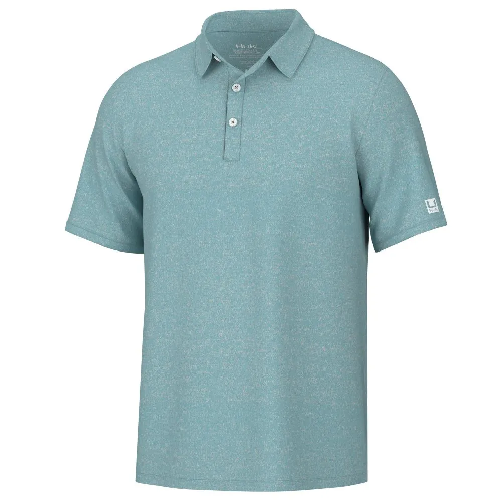 'Huk' Men's Pursuit Performance Polo - Marine Blue Heather