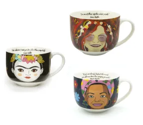 Inspiring Women Mugs: Frida Kahlo, Janis Joplin, & Maya Angelou