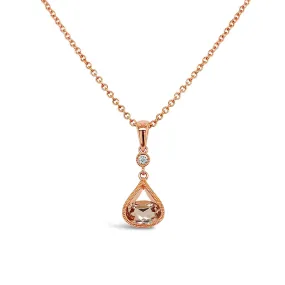 Irisa by Martin Binder Oval Morganite & Diamond Dangle Necklace