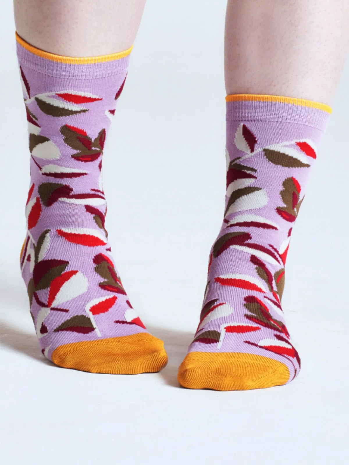 Isabel Floral Bamboo Socks - Light Pink