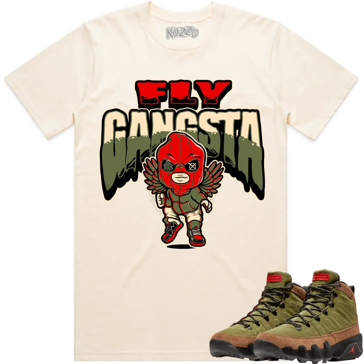 Jordan 9 Beef Broccoli 9s Shirt to Match - OLIVE FLY GANGSTA