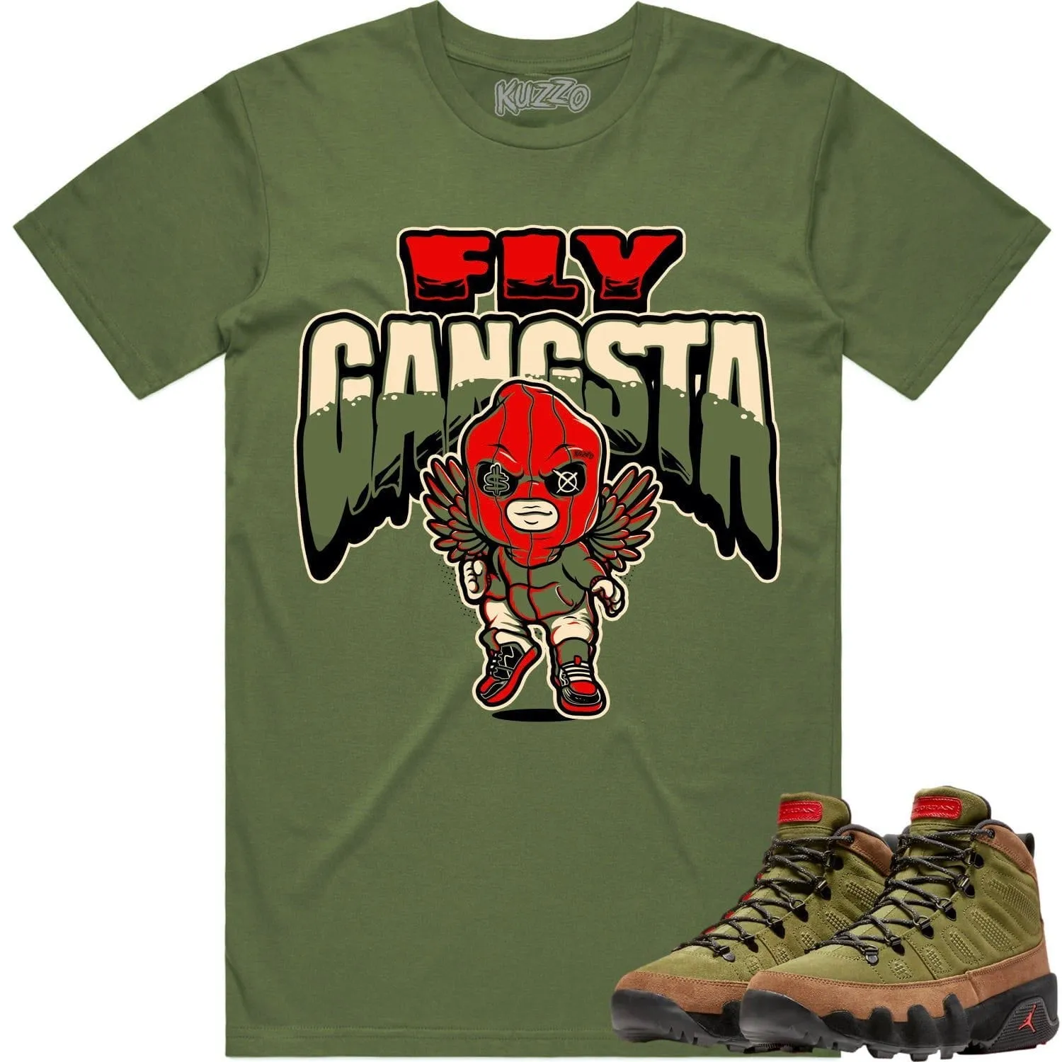 Jordan 9 Beef Broccoli 9s Shirt to Match - OLIVE FLY GANGSTA