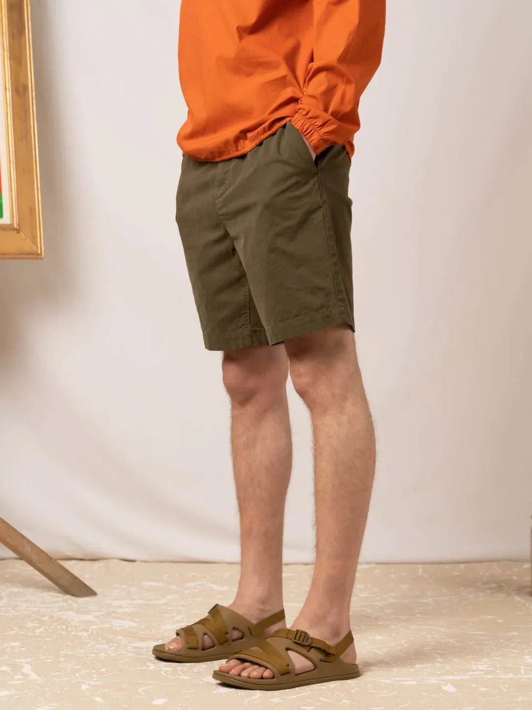 KESTIN Inverness Short in Olive Cotton Twill