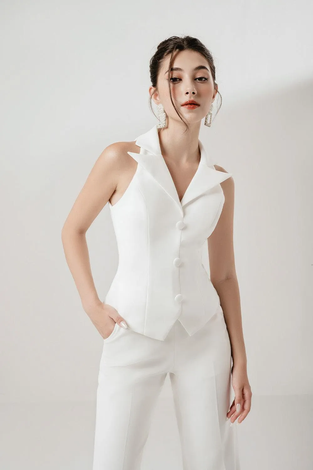 Lady Hourglass Notch Lapel Punto Vest