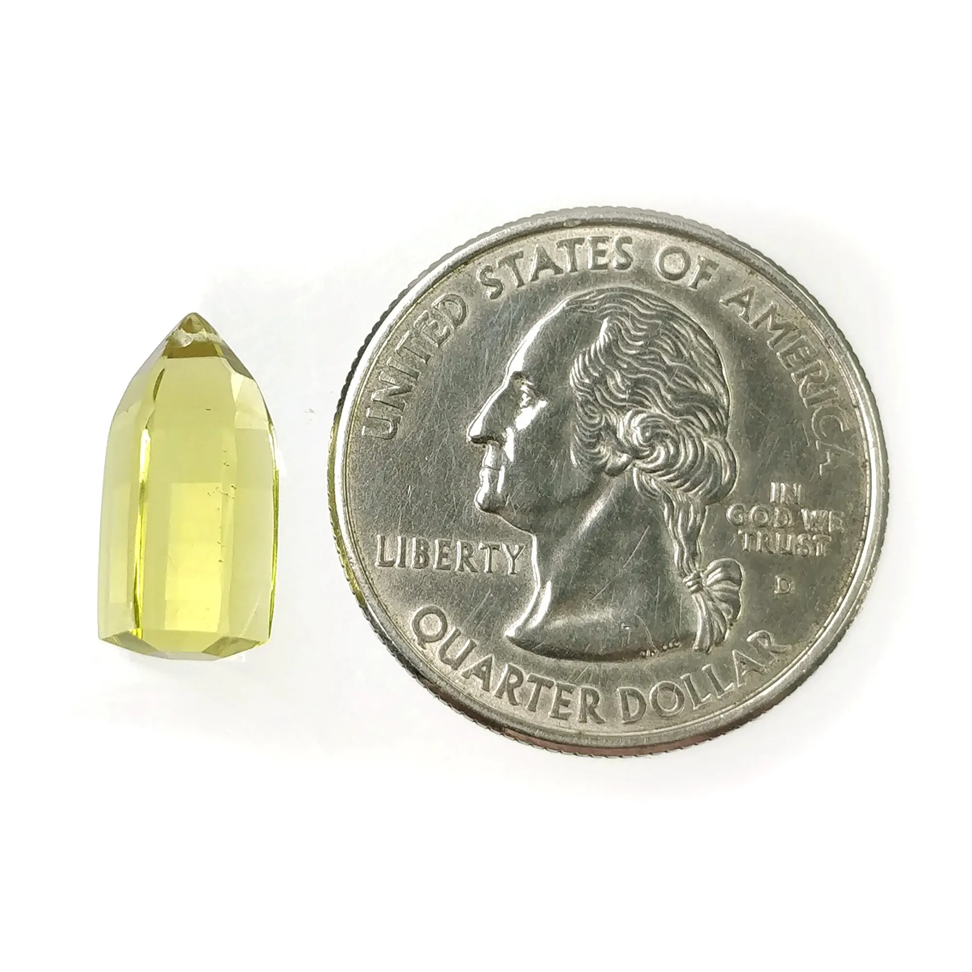 LEMON QUARTZ Gemstone Fancy Cut : 5.75cts Natural Untreated Unheated Quartz Top Drilled Uneven Shape 15mm