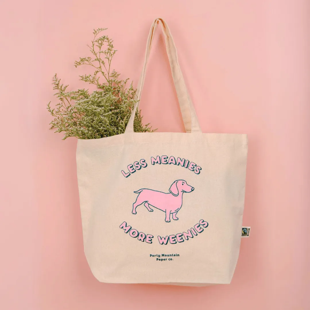 Less Meanies, More Weenies Organic Canvas Tote