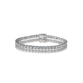 Libby 9 Carat Round Brilliant Lab Grown Single Row Diamond Tennis Bracelet in 14k White Gold