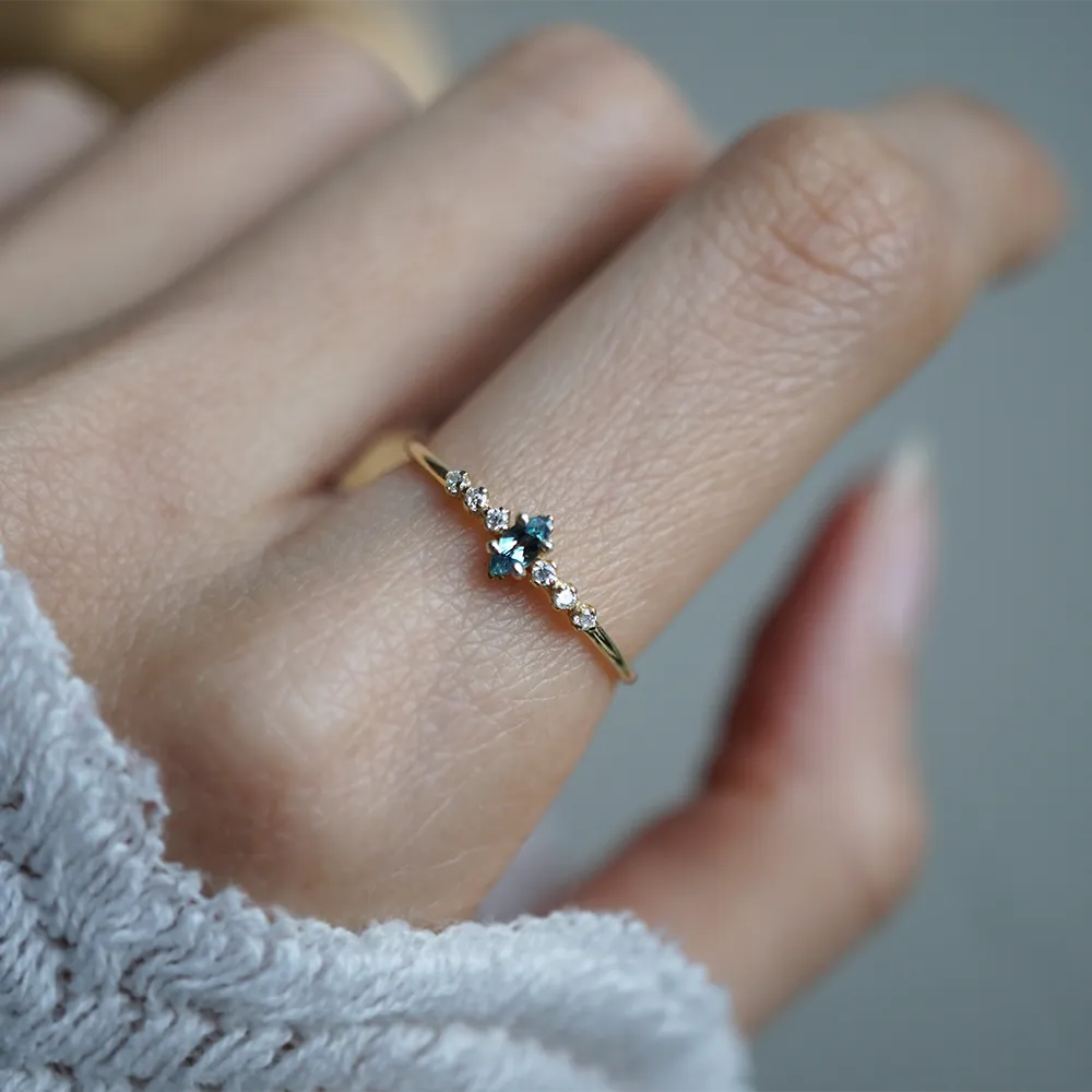 Limited Edition: 14K Dainty Alexandrite Marquise Ring