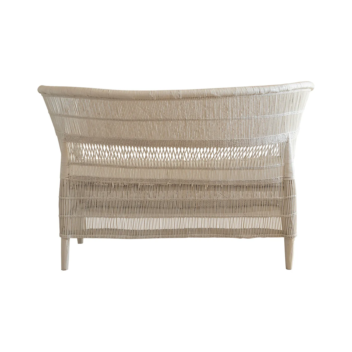 Malawi Cane Love Seat | White Handwoven in Malawi