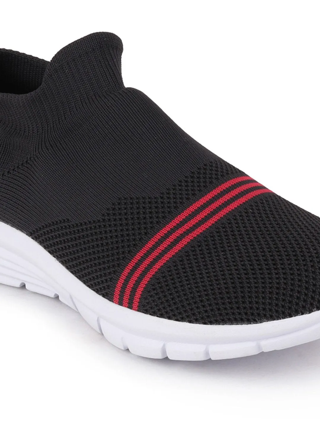 Men Black Sports Slip-On Walking Shoes