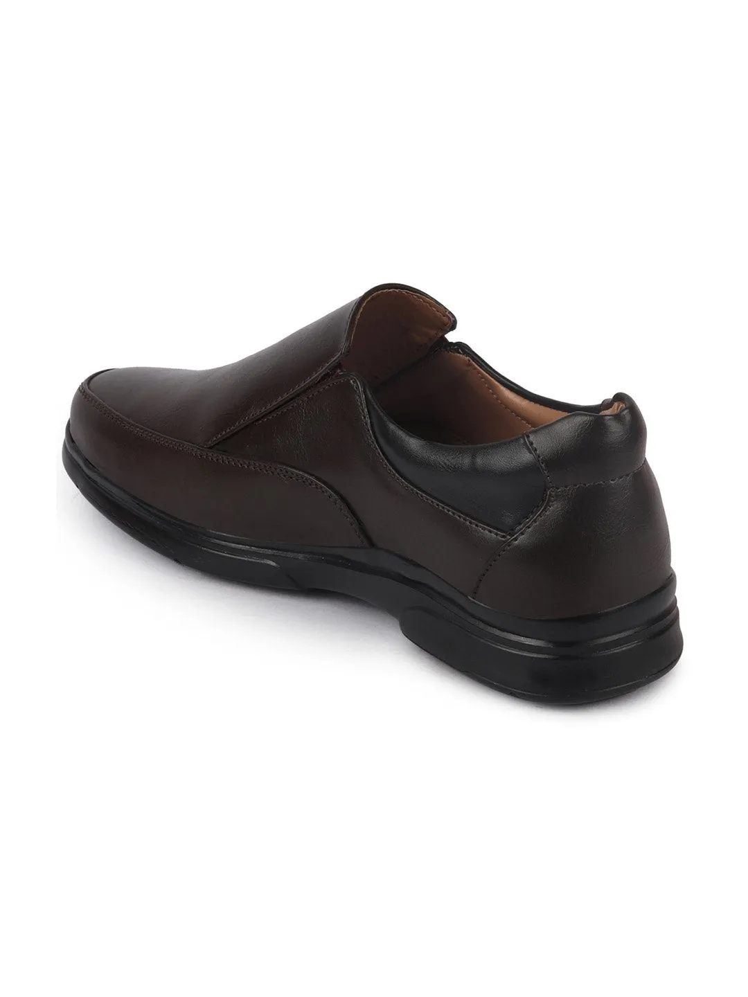 Men Brown Thermal Formal Slip On Shoes