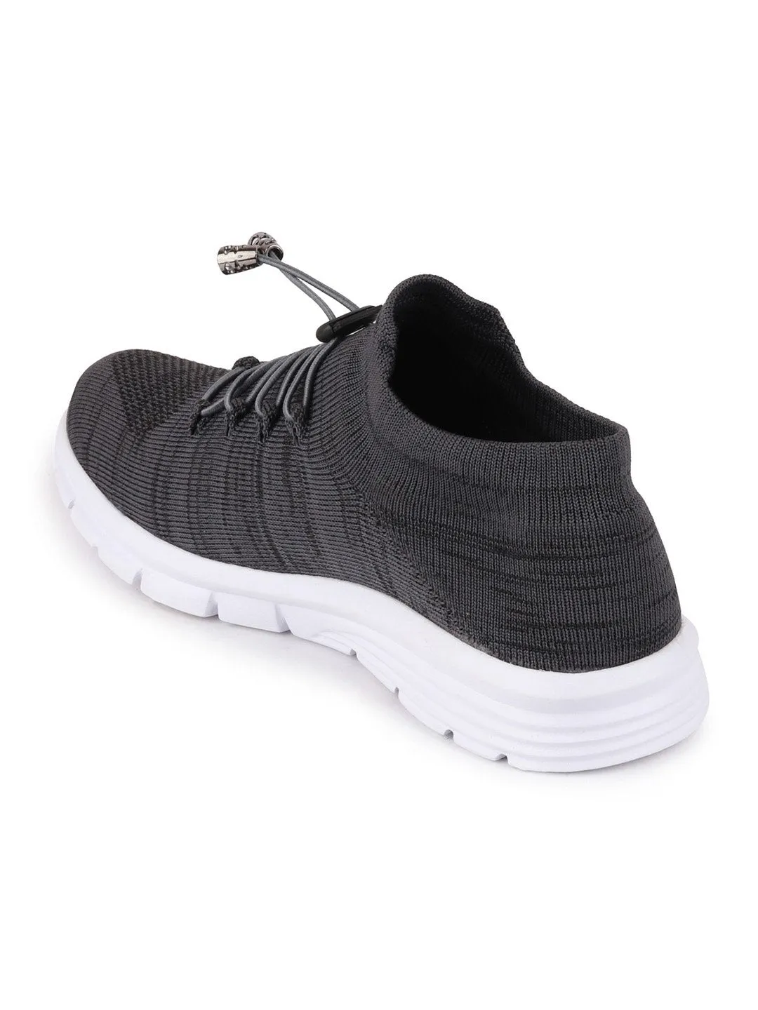 Men Grey Sports Lace-Up Outdoor Running Shoes