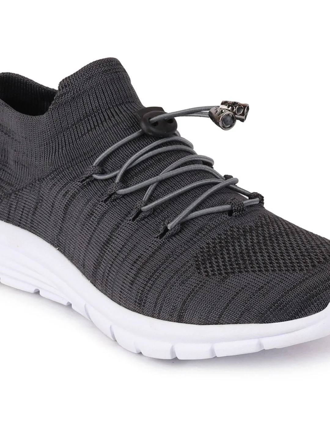 Men Grey Sports Lace-Up Outdoor Running Shoes