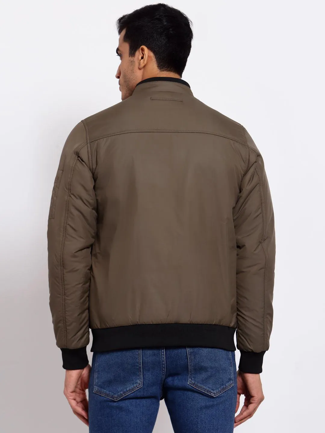 Men Olive Green Lightweight Outdoor Bomber Jacket